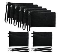 PPcdfre 10Pack Makeup Bags Sublimation Blank Pencil Bags with Wristband for DIY Craft Zipper Pencil Bags Black 8.3 X 5.1 in