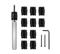 PPcdfre 13-Piece Set of Welding Spot Removal Drill Set of Hexagonal Handle Drill Bit Silver&Black
