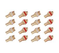 PPcdfre 16Pcs Red+White Female Socket Chassis Female Connector Phono Copper Plug Amp HiFi