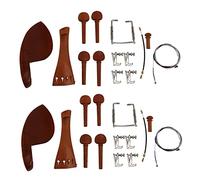 PPcdfre 2X 4/4 Violin Parts Accessories Chin Rest Tailpiece Fine Tuner Tuning Peg Tailgut Endpin Strings Kit