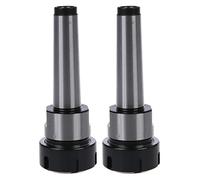 PPcdfre 2X ER32 MT3 M12 Taper Collet Chuck Holder CNC Milling Lathe Straight Tool Silver+Black