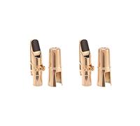 PPcdfre 2X Golden Alto Sax Saxophone Mouthpiece with Cap And Ligature Musical Instruments Parts