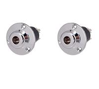 PPcdfre 2X Guitar Output Input End Pin Jack-6.35 Acoustic Guitar Equalizer EQ Preamp Socket 6.35mm Silver