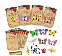 PPcdfre 30Pack Valentines Day Gifts for Kids 6 Different Bugs Toy Exchange Cards for Girls School Party Favors