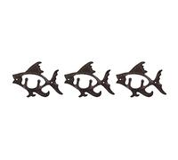 PPcdfre 3X Fish with Two Hooks Ocean Series Cast Iron Wall Hook Wall Mount Towel Hanger Hook for Hat, Key, Coats