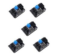 PPcdfre 5X 3-Pin 4-Pin Fan Adapter PWM PC Case Cooling Fan Hub 8-Way Splitter 12V Speed Controller with 6-Pin Power Port