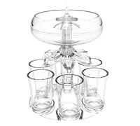 PPcdfre Drink Dispenser with 6 Shot Glasses Set - Acrylic Touchless Liquor Dispenser for Beverage Cider Cocktail