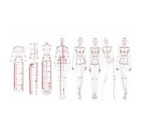PPcdfre Fashion Illustration Rulers Sketching Templates Ruler Sewing Humanoid Patterns Design Clothing Measuring,Combination