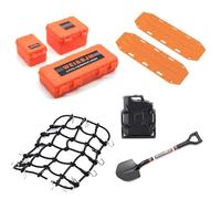 PPcdfre Universal 8PCS/Set Simulated Decoration Suitcase Luggage Net Shovel For TRX4 SCX10 90046 1/10 RC Car Accessories Black