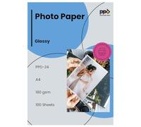 PPD 100 Sheets A4 Inkjet Glossy Photo Paper 180gsm Instant Dry PPD-24-100