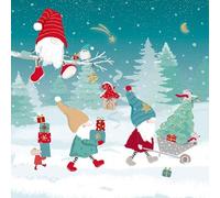 PPD 20 Napkins Christmas Gnomes Prepare Christmas Table Decoration Paper Napkins with Motif Also for Decoupage and Decoupage 33 x 33 cm