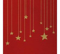 PPD 20 Napkins Christmas Star Chain on Red Table Decoration Paper Napkins with Motif Also for Decoupage and Decoupage 33 x 33 cm