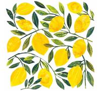 PPD 20 Napkins Full Lemon Table Decoration, Patterned Paper Napkins, 3-Ply, Multi-colored, 33 x 33 cm, Made in Germany