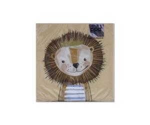 PPD 20 x 3-Ply Disposable Napkins, 33 x 33 cm, Table Decoration, Lion in Party Mood, Made in Germany