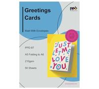 PPD 50 Inkjet Printable Greeting Cards A5 Pre-Scored to A6 210gsm Matt Photo Quality PPD-87-50