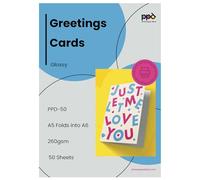 PPD 50 Inkjet Printable Greeting Cards A5 Pre-Scored to A6 Heavyweight 260gsm Gloss PPD-50-50