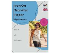 PPD A5 x 10 Sheets Premium Inkjet T-Shirt Transfer Paper for All Inkjet Printers - Transparent Transfer Film Specially for Light Textiles and Suitable for Irons and Thermal Press - PPD-501-10
