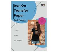 PPD Iron on Transfer Paper for Dark Fabric Compatible with Inkjet Printer, A4, 8.5 x 11 Printable T Shirt Heat Transfer Papers, Custom Print Photo, Durable, Flexible & Machine Washable (100 Sheets)