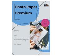 PPD Satin Photo Paper for Inkjet Printer, Premium Semi-Gloss Luster Finish A6, 4 x 6 Size Sheets for Printable Photos, Thick 255 GSM 68 lbs 10.5 mil, Water Resistant & Instant Dry Prints (100 Pack)
