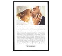 PPDesigns Personalised Song Lyrics framed print, with picture & song lyrics, wedding photo & your song, or vows