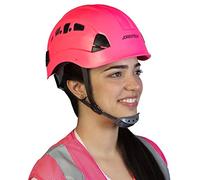 PPE by JORESTECH - ABS Work-at-Height and Rescue Hard Hat Slotted Ventilated Helmet w/Adjustable Ratchet 6-Point Suspension ANSI Z89.1-14 (Pink)