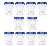 PPE Face Shield Isolation Mask with Adjustable Headband, Soft Sponge|NHS, CE & UKCA Certified|Full Face Splash Protection, Double Anti-Fog HD Vision PET Visor|For Health Workers, Dentists, Labs-10 Pcs