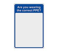 PPE Safety Check Mirror 200 x 300mm | "Are You Wearing The Correct PPE?" | Shatterproof Optix Acrylic Workplace Safety Sign | Easy Install Wall-Mounted Inspection Reminder
