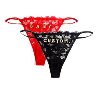 PPETAUL 2-Pack Custom Thong with Name - Personalized Name Thong Rhinestone Silvery Golden Letters G-String Tanga Lingerie, Thongs06, One size