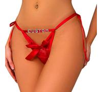 PPETAUL Custom Thong - Personalized Thongs with Name Customized Panties for Women Rhinestone Golden Letters G-String Thongs, Pattern05, One size