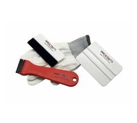 PPF&Tints Car Window Tint Squeegee Kit - Window Film & PPF 1x Small Plastic Felt Edge Squeegee,1x Medium Easy Grip Squeegee, Gloves, 1x Red Scraper, Scratch-Proof Full Preparation and Installing Kit