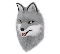 PPFINE Animal Faux Fur Wolf Dog Furry Full Head Mask Cosplay Costume Accessories for Halloween Party