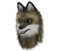 PPFINE Animal Faux Fur Wolf Dog Furry Full Head Mask Cosplay Costume Accessories for Halloween Party