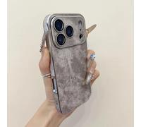 PPFVVTV Luxury Vintage Cowboy Jeans Fabric Bumper Case for Iphone 17 16 15 14 13 Pro Max Plus Retro Armor Plating Shockproof Phone Cover(for Iphone 13 Pro Max/Gray)