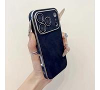 PPFVVTV Luxury Vintage Cowboy Jeans Fabric Bumper Case for Iphone 17 16 15 14 13 Pro Max Plus Retro Armor Plating Shockproof Phone Cover(for Iphone 14 Plus/Black)