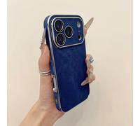 PPFVVTV Luxury Vintage Cowboy Jeans Fabric Bumper Case for Iphone 17 16 15 14 13 Pro Max Plus Retro Armor Plating Shockproof Phone Cover(for Iphone 14 Plus/Navy)