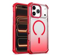PPFVVTV Magnetic Gradient Phone Case for Iphone 17 Air 16 15 14 Plus 13 12 11 Promax Four Corner Anti Drop Bumper Back Cover(for Iphone 13/Red)
