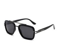 PPFVVTV Retro Double Bridges Men Sunglasses Fashion Women Shades Uv400 Punk Sun Glasses(Glossy black gray)
