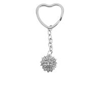 PPG76 Green Man fine English Pewter on a heart shaped split ring Keyring