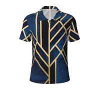 PPHGUT Abstract Geometric Print Men Short Sleeve Comfort Polo Shirts Casual Daily Outdoor Vacations Sports Travel Black