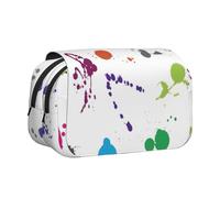PPHGUT Abstract Paint Splashes Print Portable Pencil Bag Cosmetic Toiletry Multi-Use Bags Cute Large Capacity Daily Use