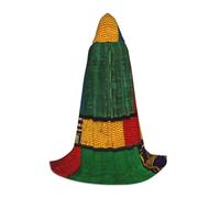 PPHGUT African Style Patchwork Print Hooded Cloak Dress Up Halloween Carnival Cosplay Teens Kids Adults Wizard Themes