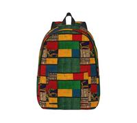 PPHGUT African Style Patchwork Print Unisex Backpack Lightweight Double Shoulder Bag Travel Outdoor Use Weekend Getaways