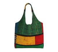PPHGUT African Style Patchwork Print Unisex Oversized Canvas Tote Bag Shopping Travel Lightweight Shoulder Handbag