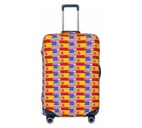 PPHGUT American Spain Flag Print Suitcase Cover Universal Elastic Luggage Protector Travel Daily Business Vacation