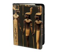 PPHGUT Ancient Egyptian Hieroglyph Print Men Women Passport Travel Document Lightweight Stylis Secure Business Leisure