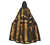 PPHGUT Ancient Egyptian Hieroglyph Print Unisex Full Length Hooded Halloween Cloak For Cosplay Medieval And Festivals Fits