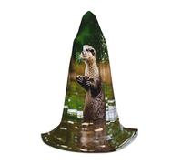 PPHGUT Animal Cute Brown Otters Print Hooded Cloak Dress Up Halloween Carnival Cosplay Teens Kids Adults Wizard Themes