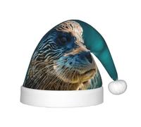 PPHGUT Animal Cute Brown Otters Print Kids Christmas Hat Comfortable Xmas Holiday Cap for Santa Party New Year Trim