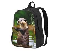 PPHGUT Animal Cute Brown Otters Print Large Capacity Adult Backpack Water-Resistant Hiking Outdoor Enthusiasts Rucksack