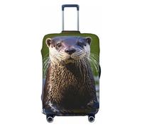 PPHGUT Animal Cute Brown Otters Print Suitcase Cover Universal Elastic Luggage Protector Travel Daily Business Vacation